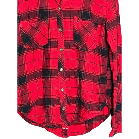 Abercrombie & Fitch Womens Top Size M Light Flannel Plaid Button-Up Cottage/Fall - Picture 2 of 11